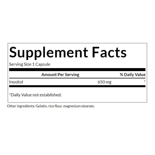Swanson Inositol 650mg – 100 Capsules - Image 2
