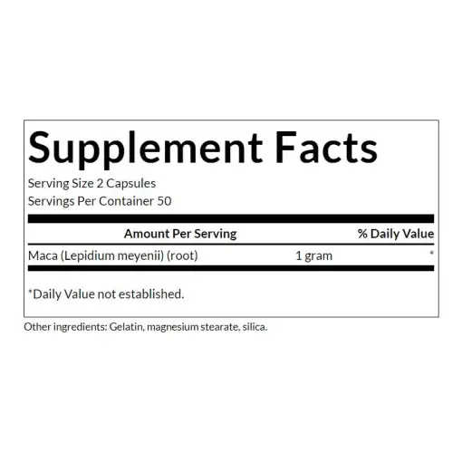 Swanson Maca 500mg – 100 Capsules – Bild 2