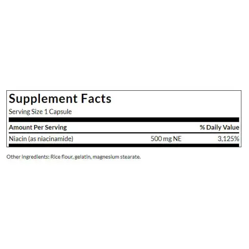 Swanson Niacinamide 500mg – 250 Capsules - Image 2