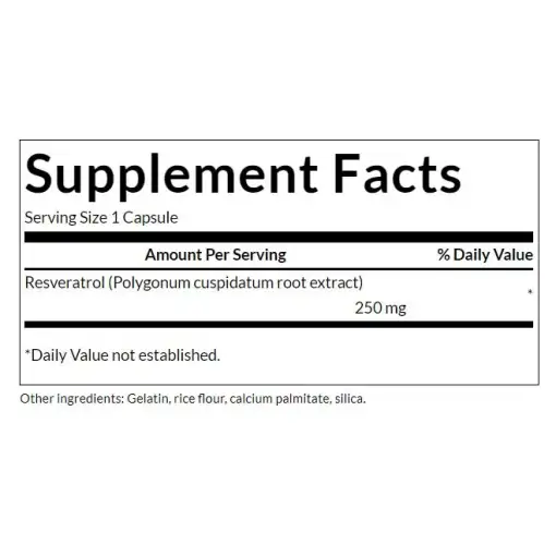 Swanson Resveratrol 250mg – 30 Capsules – Image 3