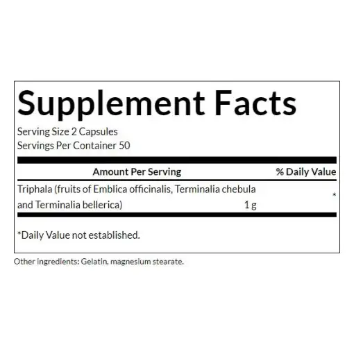 Swanson Triphala 500mg – 100 Capsules - Image 2