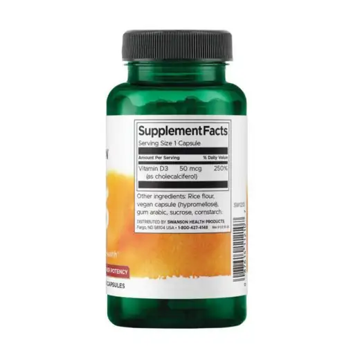 Swanson Vitamin D-3 2000 IU – 250 Capsules - Image 2