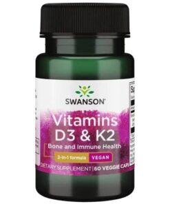 SWANSON Witamina D3 2000IU + K2 75mcg 60vcaps