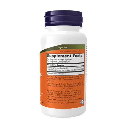 Saccharomyces Boulardii – 60 vcaps | NOW Foods – Image 2