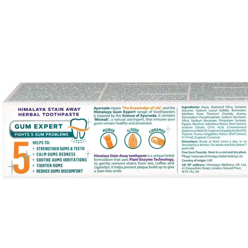 Himalaya Stain-Away Toothpaste – 75 ml - Image 2