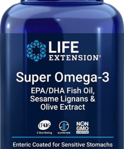 Super Omega-3 EPA/DHA with Sesame Lignans & Olive Extract - 120 enteric coated softgels