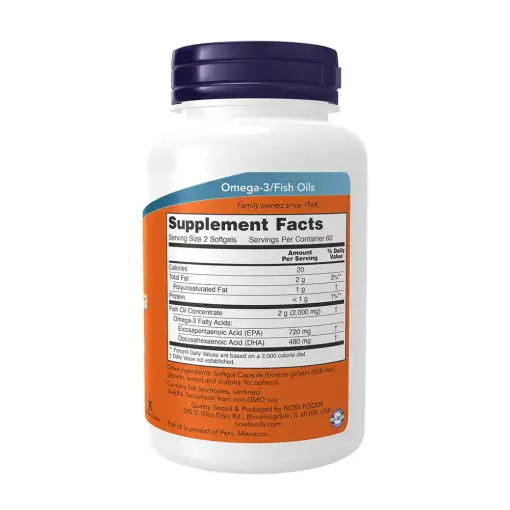 NOW Foods Super Omega EPA Molecularly Distilled – 120 Softgels - Image 2