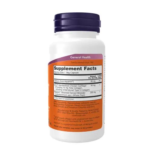 UC-II® Undenatured Type II Collagen – 120 Veg Caps | NOW Foods - Image 2